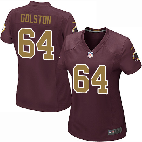 Women's Game Kedric Golston Nike Jersey Burgundy Red Alternate - #64 80th Anniversary NFL Washington Redskins